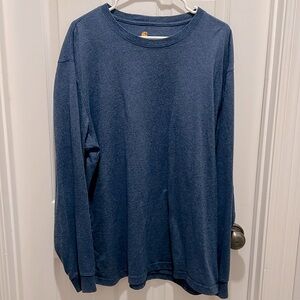 Men’s Carhartt long sleeve original fit tshirt L, navy blue, red on sleeve.